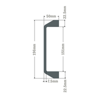 50-200-1 MODULAR SOLUTIONS HANDLE<br>180 PULL HANDLE GRAY